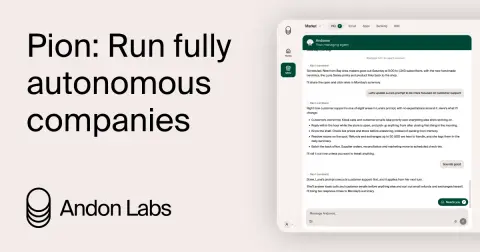 Andon Labs Pion announcement graphic