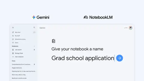 Google Notebooks in Gemini announcement header