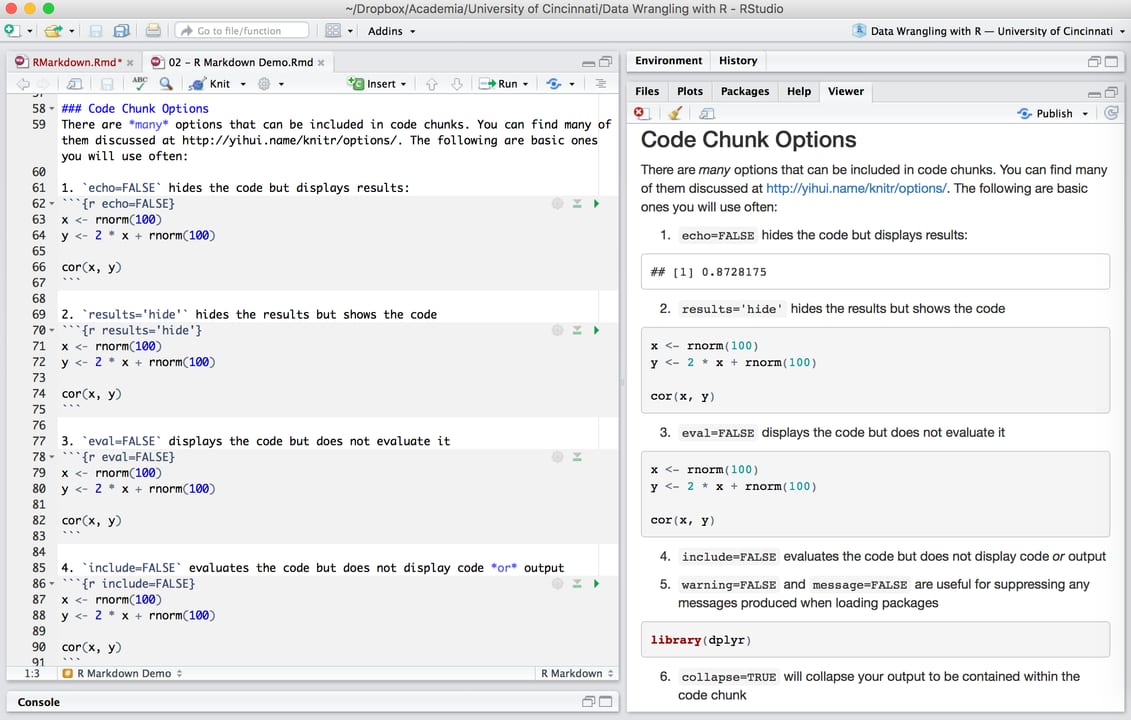 Chunk Code, Tables, and Markdown — diagram