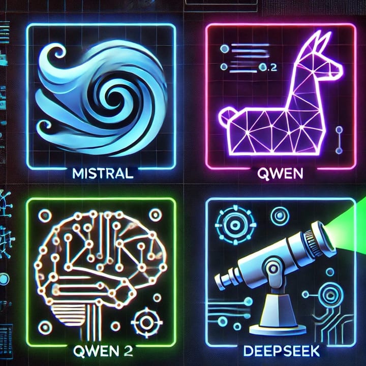 Llama, Mistral, Qwen, DeepSeek — diagram