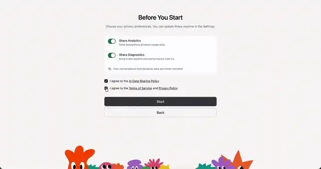 Vellum Assistant desktop app: the user asks it to set up Gmail, it runs a connection check and replies that the inbox is connected and ready to read, search, draft or send email